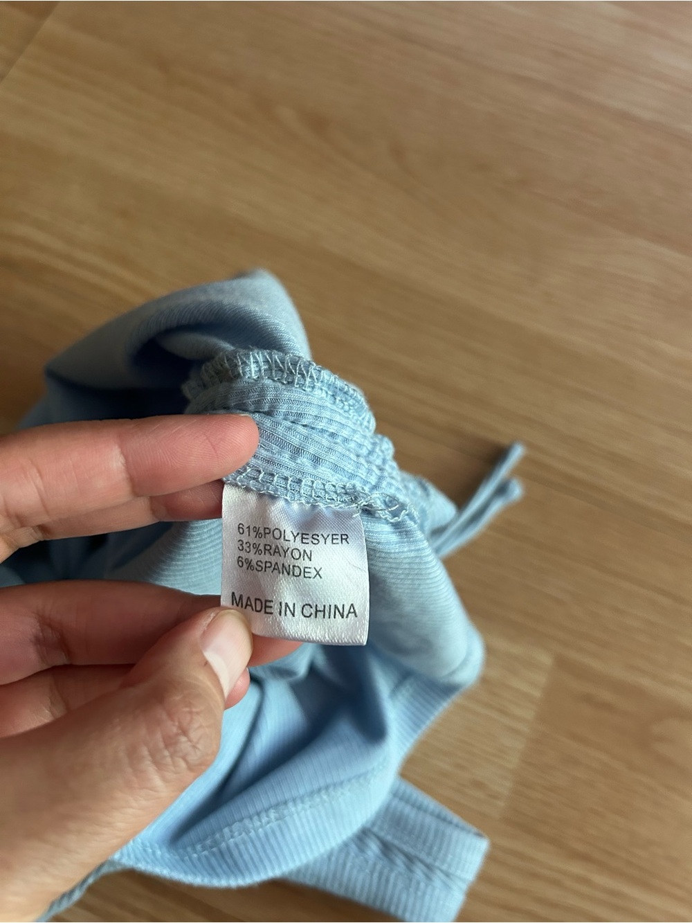 Princess Polly Light Blue Ribbed Ruched Top Size 6 - Picture 3 of 7